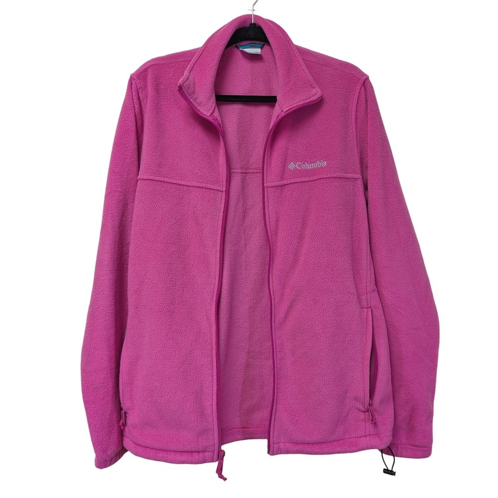 Columbia Medium Pink Fleece Full Zip Cozy Jacket w/ Zipper Pockets & Cinch Waist - Picture 5 of 15